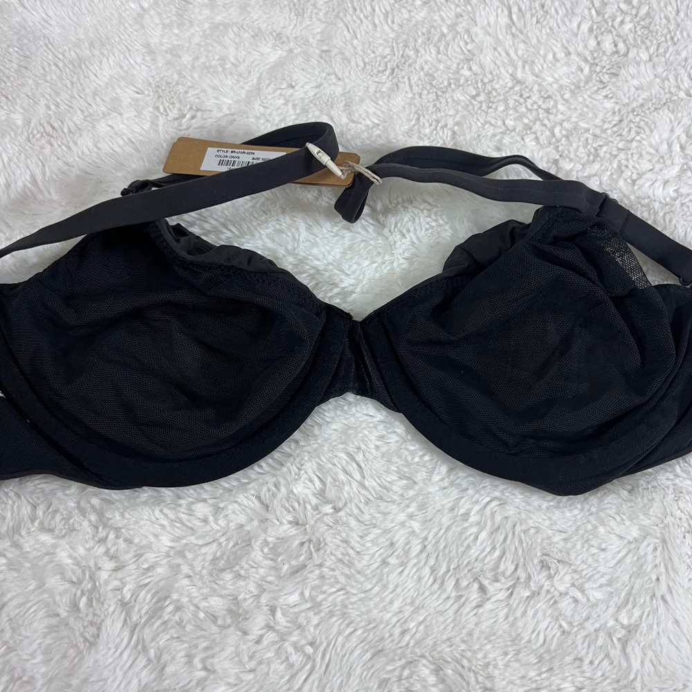 SKIMS Women's Unlined‎ Underwire Bra Onyx Black BR-UWR-0234 Size 32DD NEW - Picture 10 of 11
